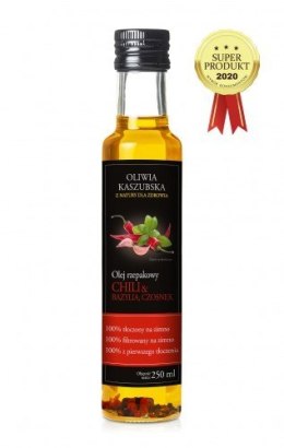 Olej rzepakowy tłoczony na zimno chili czosnek bazylia 250ml